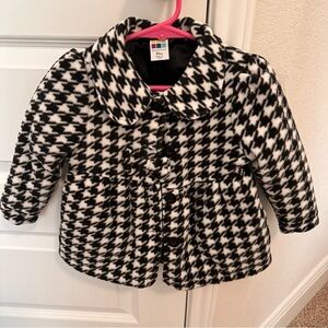 Healthtex Black and White Houndstooth Pea Coat